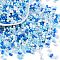 Glass Seed Beads, Round Hole, Peanut, Blue, 3.5x6x3.5mm, Hole: 0.8mm, about 100pcs/10g