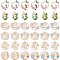 36Pcs 18 Styles Rack Plating Alloy Enamel Pendants, with ABS Imitation Pearl, Golden, Mixed Shapes, Mixed Color, 28~31x21~30x1.5~5mm, Hole: 1.4~2mm, 2pcs/style