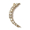 Brass Micro Pave Cubic Zirconia Pendants, Moon, Rack Plating, Long-Lasting Plated, Cadmium Free & Lead Free, Real 18K Gold Plated, 29x12x3mm, Hole: 1.2mm
