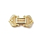 Brass Micro Pave Clear Cubic Zirconia Watch Band Clasps, Long-Lasting Plated, Cadmium Free & Lead Free, Rectangle, Real 18K Gold Plated, 14.5x31x5mm, Hole: 0.5~1.5x2~3.5mm