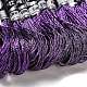 10かせ 12層メタリックポリエステル刺繍フロス  クラフト裁縫用グリッタークロスステッチ糸手刺繍  友情ブレスレット編組紐  青紫色  0.8mm  約8.75ヤード（8m）/かせ OCOR-Q057-A11-2