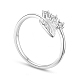 SHEGRACE Simple Delicate Sterling Silver Cuff Ring JR96A-1