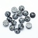 Natur Schneeflocken-Obsidian Cabochons G-P393-R55-8mm-1