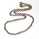 Iron Cross Chain Rolo Chain Necklace Making X-NJEW-JN01384-04-2