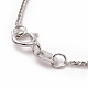 Rhodium Plated 925 Sterling Silver Wheat Chains Necklace for Women STER-I021-07P-4