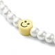 Glass Pearl Round Beads Beaded Necklaces for Kid NJEW-JN03605-4