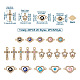 40pcs 20 estilos encantos del conector del esmalte de la aleación del cinc mal de ojo ENAM-TA0001-37-3