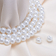 Benecreat Perla rotonda con perle di vetro perlato tinto ecologico da 6 mm per la creazione di gioielli con contenitore di perline (bianco HY-BC0001-6mm-RB001-5