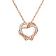 Shegrace Herz-zu-Herz-Halskette mit Anhänger aus Messing „Forever Love“ mit Karat-Strassen JN09A-1