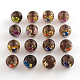Flower Pattern Glass Round Beads GFB-R004-14mm-M05-1