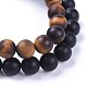 Ensembles de bracelets extensibles en perles d'agate noire naturelle (teintes) et en perles d'oeil de tigre naturelles BJEW-JB04298-01-3