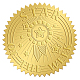 自己接着金箔エンボスステッカー  メダル装飾ステッカー  星の模様  50x50mm DIY-WH0211-309-1