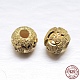 Véritable rondelle plaquée or 18 carat 925 perles texturées en argent sterling STER-M101-02-6mm-1