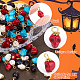 Superfindings 160 pièces 4 couleurs breloques de crâne turquoise synthétique 14.5x6.5x6mm breloques de tête de squelette perles de décoration sur le thème d'Halloween avec boucle pour la fabrication de bijoux artisanaux G-FH0001-76-4
