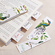 Marque-pages en papier à motif de fleurs et d'oiseaux gorgecraft pour l'école de bureau AJEW-GF0004-40B-4