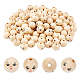 SUPERFINDINGS 150Pcs 18mm Natural Smile Face Round Craft Loose Beads Decorative Jewelry Wood Bead Doll Head Spacer Beads for DIY Jewelry Bracelet Necklace Craft Making WOOD-FH0001-93-1