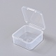 プラスチック箱  ビーズ保存容器  正方形  透明  4.5x4.5x2cm  内径：4.1x4.1のCM X-CON-L017-01-2