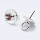 925 Sterling Silver Cup Pearl Bail Pin Pendants STER-F036-04S-4mm-2