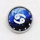 Platinum Plated Brass Glass Flat Round with Blue Constellation/Zodiac Sign Jewelry Snap Buttons SNAP-M034-B-M-2