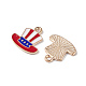アメリカの国旗スタイルの合金エナメル ペンダント  ライトゴールド  帽子チャーム  カラフル  15x15x1.5mm  穴：2mm ENAM-K067-33-4