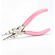 BENECREAT 6-in-1 Bail Making Pliers Carbon Steel Pink Nylon Nose Pliers 6-Step Multi-Size Wire Looping Plier for DIY Making PT-BC0001-54-5