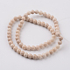 Dyed Natural Fossil Beads Strands G-E328-6mm-01-3