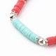 Handmade Polymer Clay Heishi Beaded Stretch Bracelets BJEW-JB06146-02-2