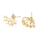 Rack Plating Brass Moon Phase with Square Front Back Stud Earrings EJEW-D061-49G-2