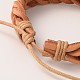 Adjustable Trendy Unisex Casual Style Braided Leather Cord Bracelets BJEW-J112-07-3