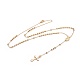 304 collane rosario in acciaio inox di perline per pasqua NJEW-L159-05G-1