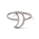 201 Stainless Steel Crescent Moon Finger Ring RJEW-J051-37P-2