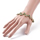 5pcs ensemble de bracelets de perles de verre de feuille de 5 couleurs BJEW-JB07915-3