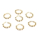 Прозрачное кубическое циркониевое плоское круглое открытое кольцо-манжета для женщин RJEW-C018-07G-2