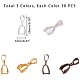 PandaHall Elite 90pcs 3 Colors Brass Pinch Bails Pinch Clip Bail Clasp Dangle Charm Bead Pendant Connector Findings for Pendants Necklace Jewelry DIY Craft Making KK-PH0036-29-2