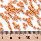 ガラスシードビーズ  不透明な色の光沢の  ラウンド  ダークオレンジ  3mm  穴：1mm  約10000個/ポンド SEED-A012-3mm-130-3