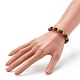 Bracelets extensibles en perles acryliques de style imitation bois et pierres précieuses BJEW-JB06229-4
