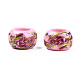 Perles rondelles acryliques opaques imprimées de fleurs SACR-S305-27-B03-2