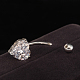Bijoux de corps plaqué platine coeur zircon cubique en laiton anneau de nombril anneau de nombril anneaux de ventre AJEW-EE0001-01B-2