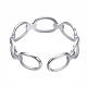 304 anello per polsino aperto avvolgente ovale in acciaio inossidabile RJEW-T023-68P-2