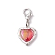 Décorations pendantes en alliage de cœur et en acrylique HJEW-JM01642-4