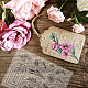 GLOBLELAND Sketch Flowers Silicone Clear Stamp Flowers Background Transparent Silicone Stamp Label Box Rubber Stamp for Tags Scrapbook Journal Card Making DIY-WH0167-56-884-3