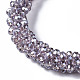 Bracelets extensibles en perles de verre transparentes à facettes BJEW-S144-002B-04-3