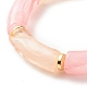 Bracelets extensibles en perles de tube acrylique BJEW-JB07762-01-4