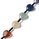 7 Chakra Heart Natural Gemstone Pendant Decoration HJEW-H060-03-4
