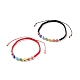 2Pcs 2 Colors Lampwork Round Evil Eye Braided Bead Bracelets Set BJEW-TA00139-1