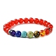 Dyed Natural & Synthetic Mixed Gemstone Round Beaded Stretch Bracelets BJEW-JB09650-3