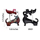 4 個 4 色犬エナメルピン  バックパックの服のための動物の合金のブローチ  電気泳動黒  ミックスカラー  43x37x11mm JEWB-SZ0001-64-2