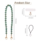 Natural Green Aventurine & 304 Stainless Steel Round Beaded Mobile Straps HJEW-SW00043-03-2