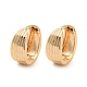 Brass Grooved Hoop Earrings EJEW-G363-16KCG-1