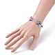 Bracelet jonc enroulé avec perles rondes en jaspe bleu naturel BJEW-TA00034-01-3